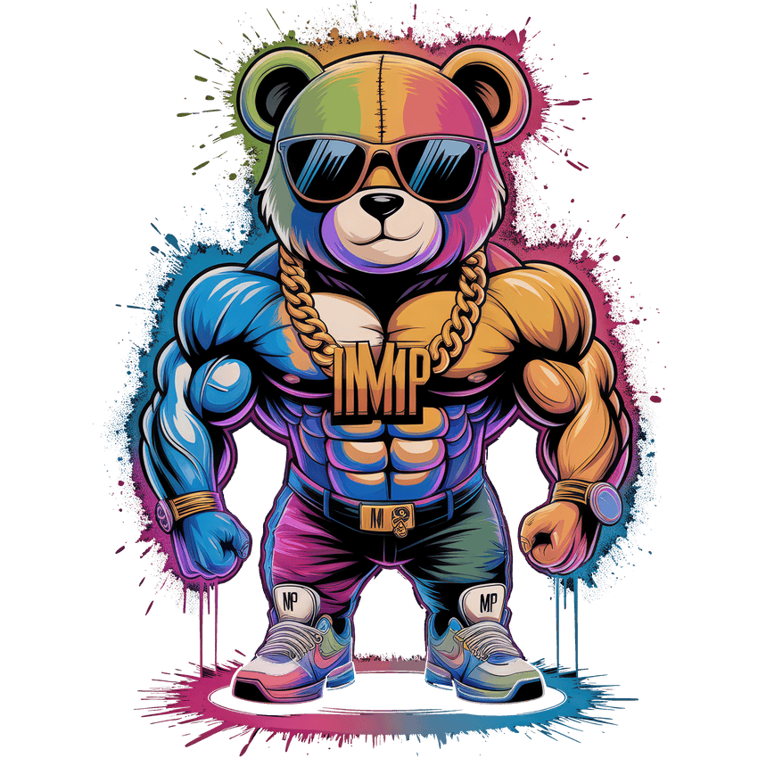 MP42 Design - Türsteher Bär T-Shirt - 100% Baumwolle