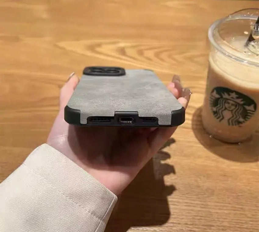 IPHONE 2024 Neue Mode Luxus Kunstleder Matte Handyhüllen