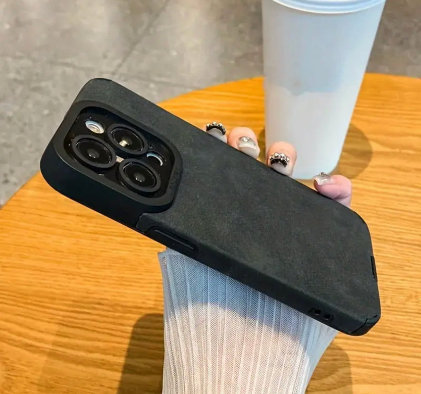 IPHONE 2024 Neue Mode Luxus Kunstleder Matte Handyhüllen