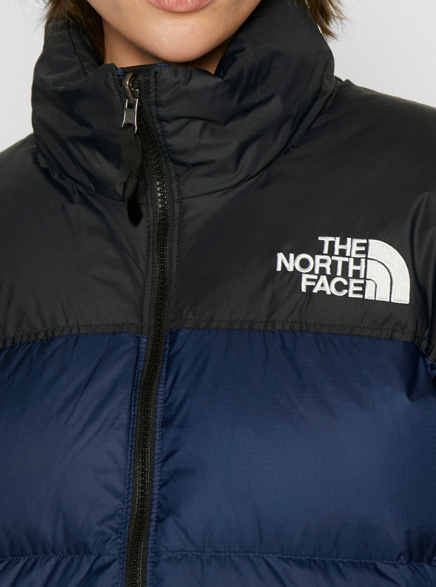 NEU! THE NORTH FACE 1996 Retro Nupste Daunenjacke Marineblau mit Kapuze UNISEX