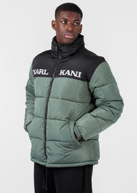 Karl Kani RETRO ESSENTIAL PUFFER - Winterjacke - dusty green