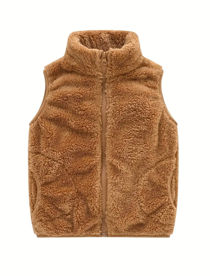 Fleece Kuschelweste für Kinder - brown