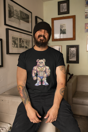 MP42 Design - Muskulöser Bär T-Shirt - 100% Baumwolle