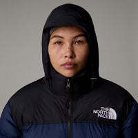 NEU! THE NORTH FACE 1996 Retro Nupste Daunenjacke Marineblau mit Kapuze UNISEX