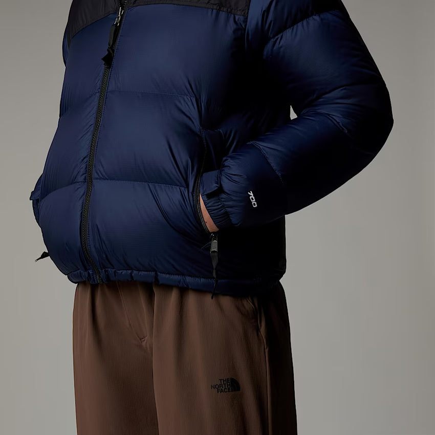 NEU! THE NORTH FACE 1996 Retro Nupste Daunenjacke Marineblau mit Kapuze UNISEX