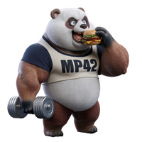 MP42 Design - Fauler Panda T-shirt - 100% Baumwolle